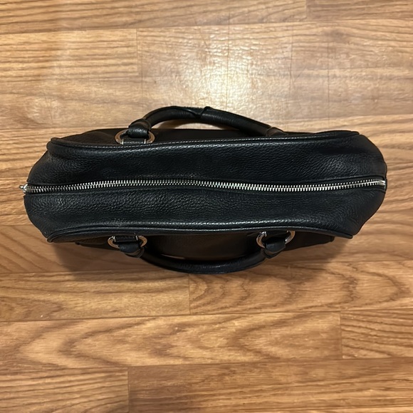 Michael Kors black leather handbag with silver accessories. About 8”x13” - Picture 3 of 5